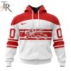 Denmark National Ice Hockey Personalized White Kits Hoodie