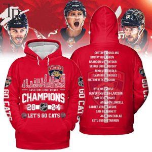 Eastern Conference Champions 2024 Florida Panthers Let’s Go Cats Hoodie – Red