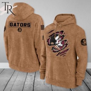 Florida State Seminoles NCAA Salute To Service Club Pullover  – Brown – Hoodie