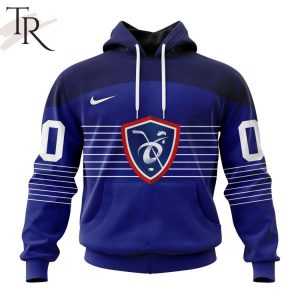 France National Ice Hockey Personalized Navy Kits Hoodie