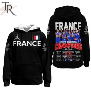 France Olympic Basketball Champions 2024 Hoodie – Black