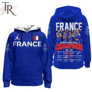 France Olympic Basketball Champions 2024 Hoodie – Blue