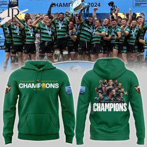 Gallagher Premiership 2023-2024 Northampton Saints Champions Hoodie – Green