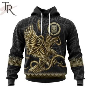 LIGA MX Cruz Azul Special Black And Gold Design With Mexican Eagle Hoodie