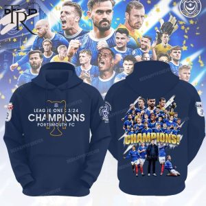 League One 23-24 Champions Portsmouth FC Hoodie – Navy