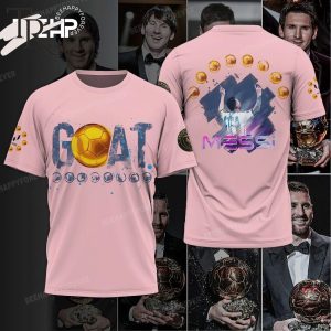 Lionel Messi GOAT Eight Ballon D’Or 2023 Shirt – Pink