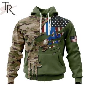 MLB Los Angeles Dodgers Special Camo Design For Veterans Day Hoodie