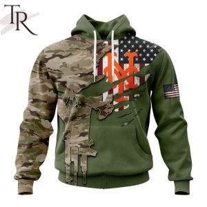 MLB New York Mets Special Camo Design For Veterans Day Hoodie