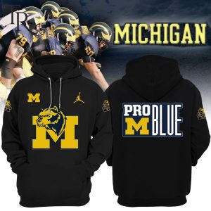 Michigan Wolverines Pro Blue Coach Jim Harbaugh Hoodie