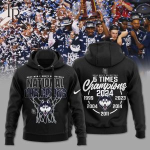 NCAA Men’s Basketball 6 Times Champions Uconn Huskies Hoodie – Black