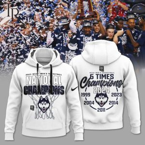 NCAA Men’s Basketball 6 Times Champions Uconn Huskies Hoodie – White