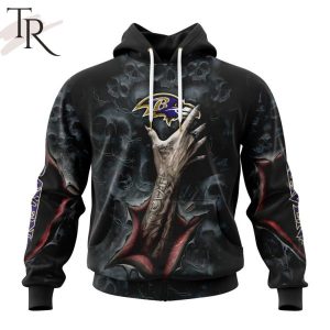 NEW] NFL Baltimore Ravens Special Horror Skull Art Design Hoodie