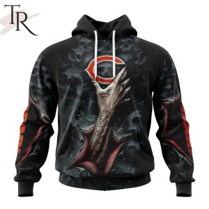 NEW] NFL Chicago Bears Special Horror Skull Art Design Hoodie