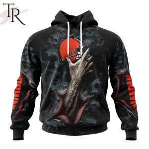 NEW] NFL Cleveland Browns Special Horror Skull Art Design Hoodie