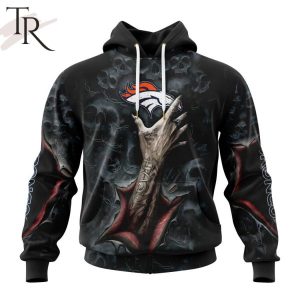 NEW] NFL Denver Broncos Special Horror Skull Art Design Hoodie