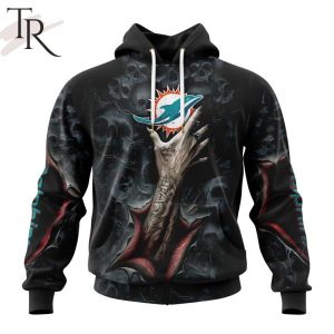 NEW] NFL Miami Dolphins Special Horror Skull Art Design Hoodie