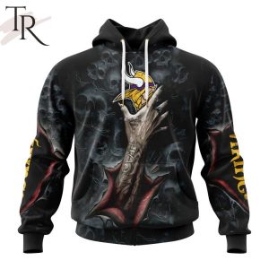 NEW] NFL Minnesota Vikings Special Horror Skull Art Design Hoodie