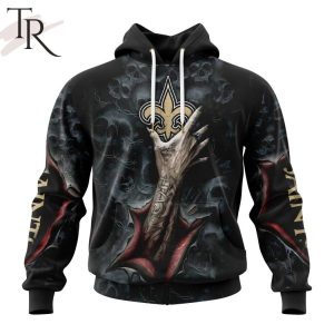 NEW] NFL New Orleans Saints Special Horror Skull Art Design Hoodie