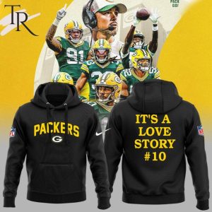 NFL Green Bay Packers It’s A Love Story 10 Hoodie – Black