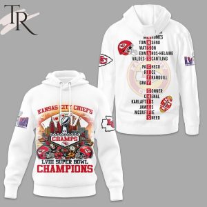 NFL Kansas City Chiefs Super Bowl LVIII Champions White Hoodie