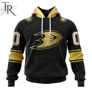 NHL Anaheim Ducks Special Black And Gold Design Hoodie