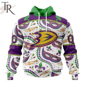 NHL Anaheim Ducks Special Mardi Gras Design Hoodie