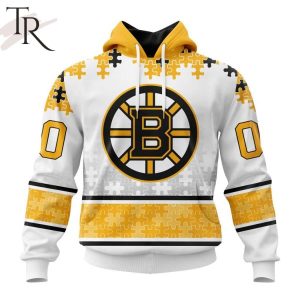 NHL Boston Bruins Special Autism Awareness Design With Home Jersey Style Hoodie