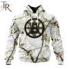 NHL Boston Bruins Special White Winter Hunting Camo Design Hoodie