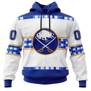 NHL Buffalo Sabres Autism Awareness Custom Name And Number 3D Hoodie