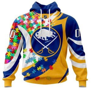 NHL Buffalo Sabres Autism Awareness Personalized Name & Number 3D Hoodie