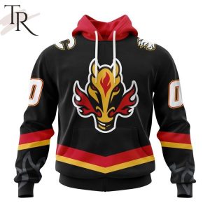 NHL Calgary Flames 2023 Black Alternate Kits Hoodie