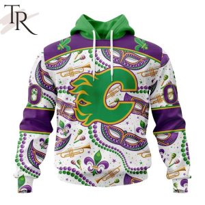 NHL Calgary Flames Special Mardi Gras Design Hoodie