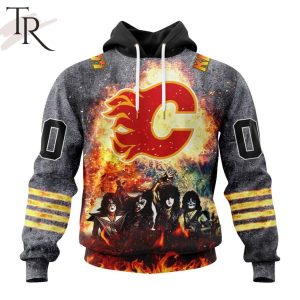 NHL Calgary Flames Special Mix KISS Band Design Hoodie