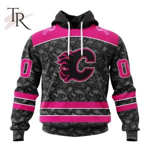 NHL Calgary Flames Special Pink In The Rink Fight Breast Cancer Hoodie