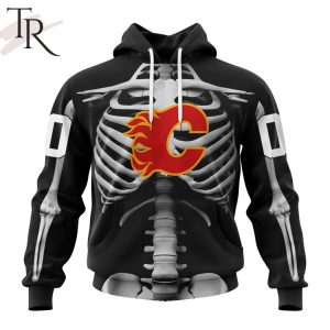 NHL Calgary Flames Special Skeleton Costume For Halloween Hoodie