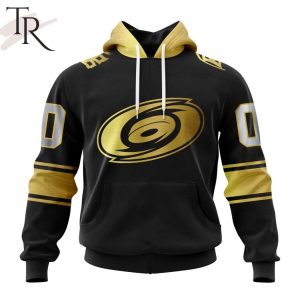 NHL Carolina Hurricanes Special Black And Gold Design Hoodie