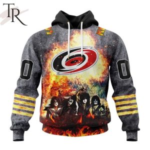 NHL Carolina Hurricanes Special Mix KISS Band Design Hoodie