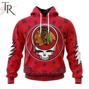 NHL Chicago Blackhawks Special Grateful Dead Design Hoodie