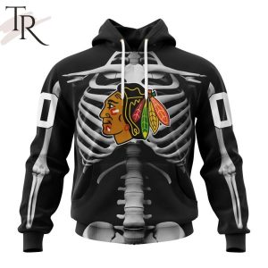 NHL Chicago Blackhawks Special Skeleton Costume For Halloween Hoodie