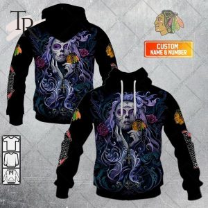 NHL Chicago Blackhawks Tattoo Girl Artwork 2023 Unisex Hoodie