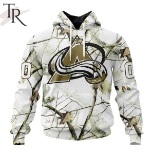 NHL Colorado Avalanche Special White Winter Hunting Camo Design Hoodie