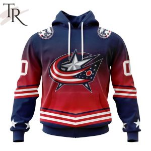 NHL Columbus Blue Jackets Personalize New Gradient Series Concept Hoodie