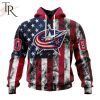 NHL Columbus Blue Jackets Special Design For Independence Day The Fourth Of July Hoodie