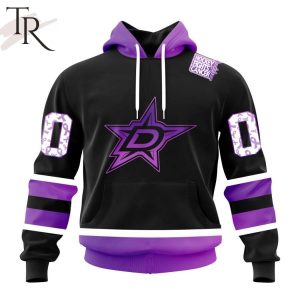 NHL Dallas Stars Special Black Hockey Fights Cancer Kits Hoodie