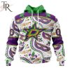 NHL Dallas Stars Special Mardi Gras Design Hoodie