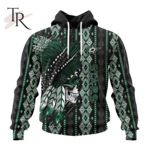 NHL Dallas Stars Special Skull Native Design Hoodie