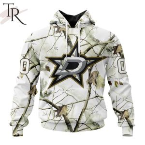 NHL Dallas Stars Special White Winter Hunting Camo Design Hoodie