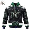 NHL Dallas Stars X Star Wars Meteor Shower Design Hoodie