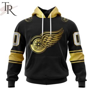 NHL Detroit Red Wings Special Black And Gold Design Hoodie