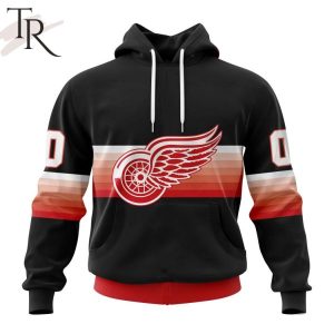 NHL Detroit Red Wings Special Black And Gradient Design Hoodie